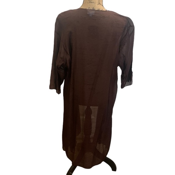 Lularoe Shirley Solid Brown Lightweight Short‎ Sleeve Kimono Cover Size M - Picture 3 of 8